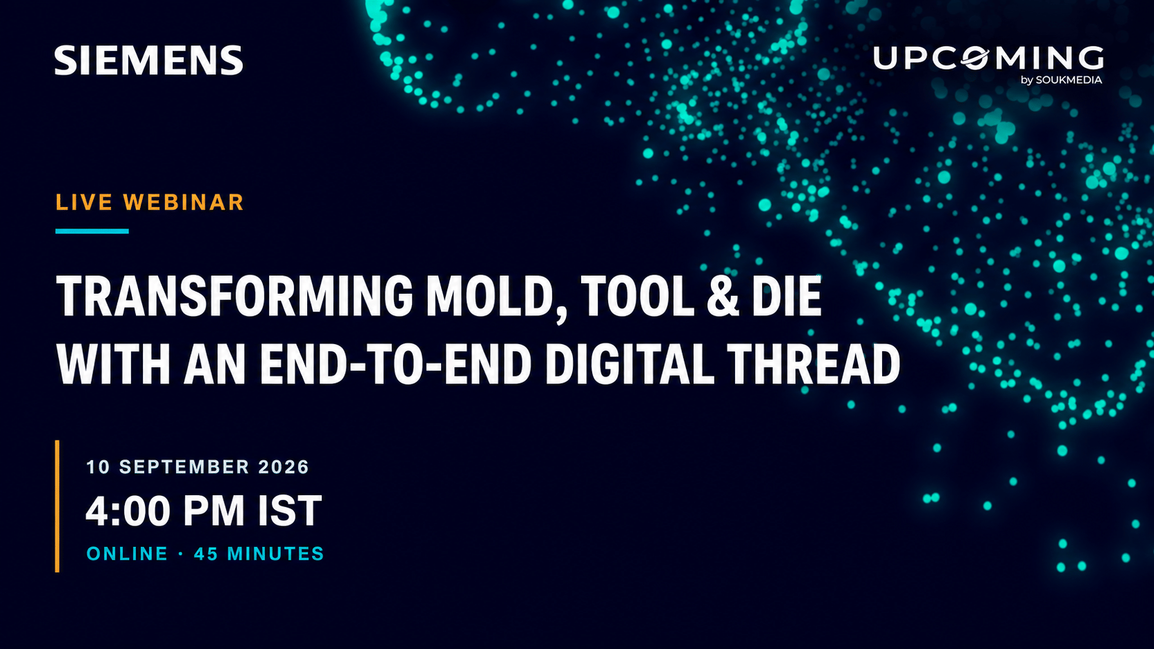 Siemens Mold, Tool & Die Webinar Series 2026 — Siemens event banner