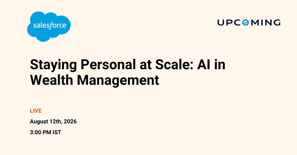Staying Personal at Scale: AI in Wealth Management — Salesforce event banner